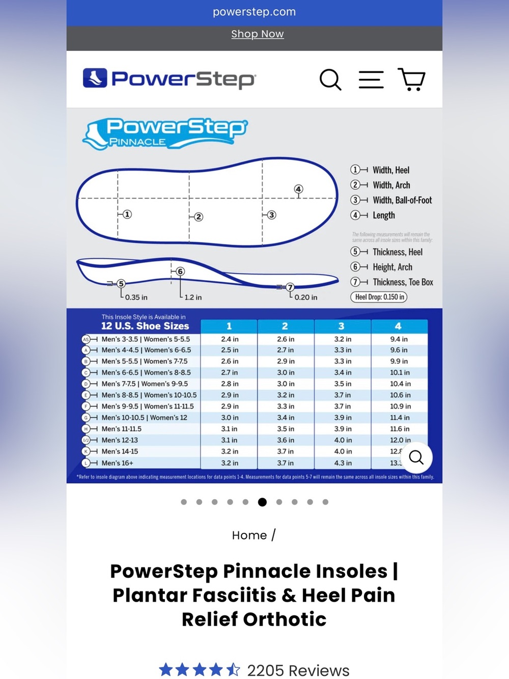 Powerstep Blue Supportive Orthotic Insoles - Picture 9 of 9